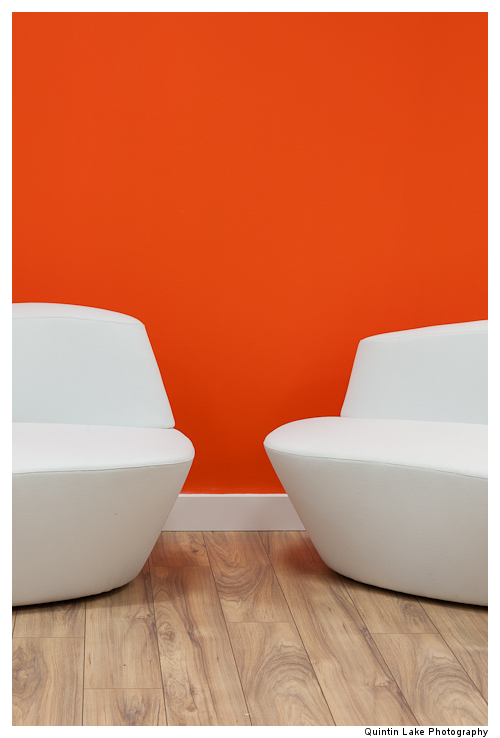 The orange palette runs through the design