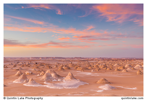 Sunset abovet El-Khiyam "The Tents",  Sahara Beida (White Desert), Egypt