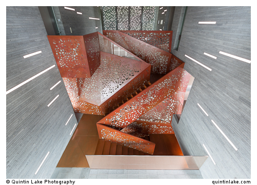 Copper staircase, Villa Mallorca. Arup