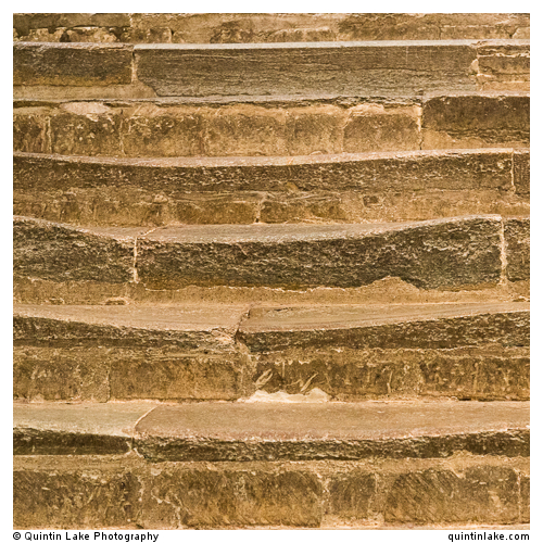 Steps worn by the passing centuries of pilgrims feet…and knees