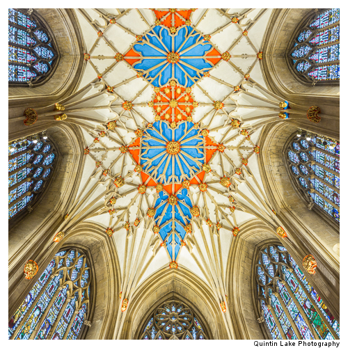 Choir vault and stained glass