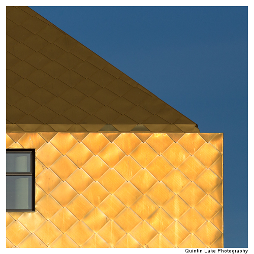 The Hive housing the Worcester Library, Clad in Golden Copper ti