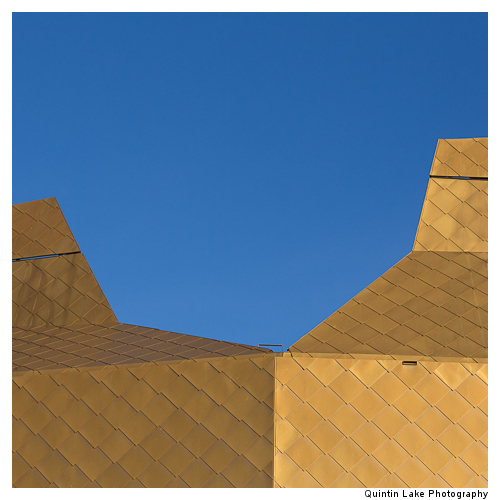 The Hive housing the Worcester Library, Clad in Golden Copper ti