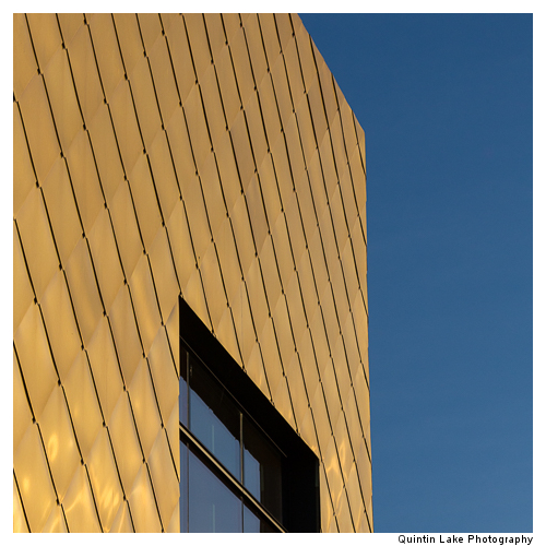 The Hive housing the Worcester Library, Clad in Golden Copper ti