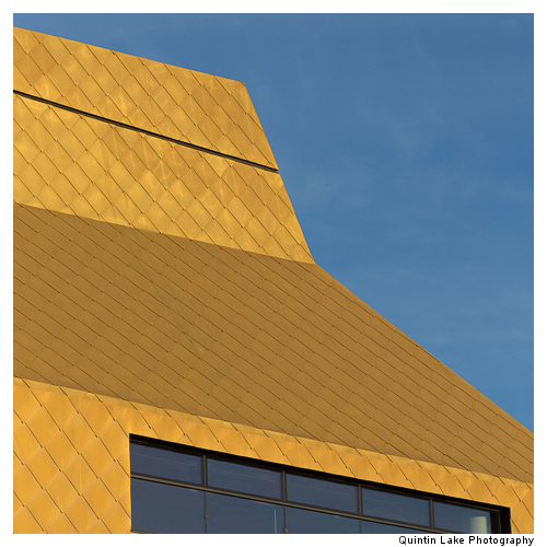 The Hive housing the Worcester Library, Clad in Golden Copper ti