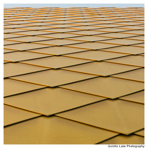 The Hive housing the Worcester Library, Clad in Golden Copper ti