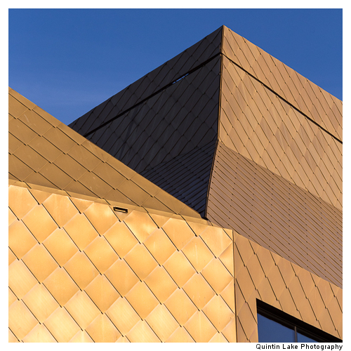 The Hive housing the Worcester Library, Clad in Golden Copper ti