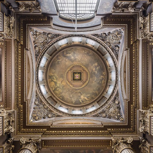 Interior of dome of the Painted Hall at the Old Royal Naval College, Greenwich