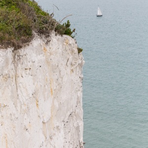 Chalk and flint cliff above St Margaret's bay.
