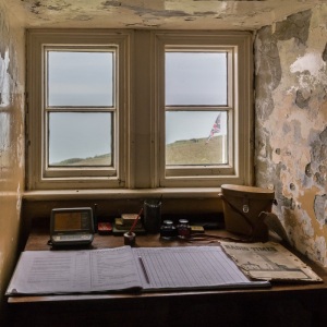 The desk in South Foreland Lighthouse used by Guglielmo Marconi during his work on radio waves, receiving the first ship-to-shore message from the East Goodwin lightship.