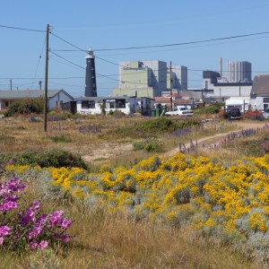 Old Lighthouse and Dungeness Nuclear Power Station.