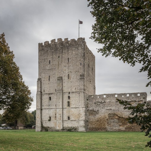 Portchester Castle's 12th century keep, Hampshire.