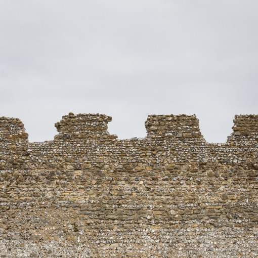 Roman walls of Portchester Castle, Hampshire.