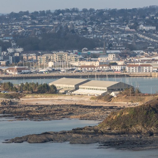 Plymouth and the Mount Batten boathouse, Devon.