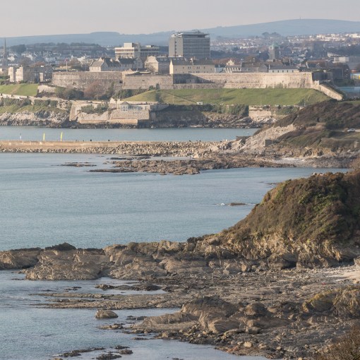 The Citadel and Mount Batten Breakwater, Plymouth, Devon.
