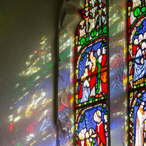 Stained glass, Church of St Mary, Sheviock, Cornwall.