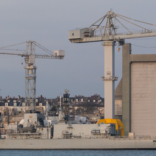 Frigate HMS Sutherland berthed at Her Majesty’s Naval Base, Devonport.