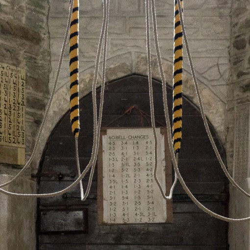 Bell ropes, St Veep Parish Church, Cornwall.
