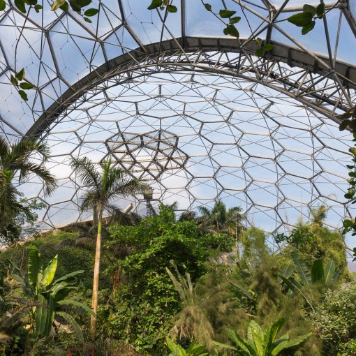 Rainforest Biome showing vents, Eden Project, Cornwall.