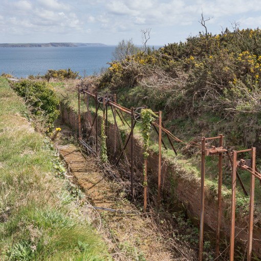 The Butts on Victorian era Black Head rifle range (The mechanism was for winding the targets up and down), Cornwall.