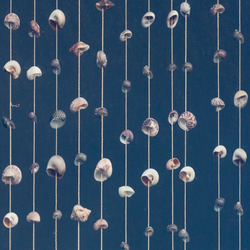 Shell curtains, Gorran Haven, Cornwall.