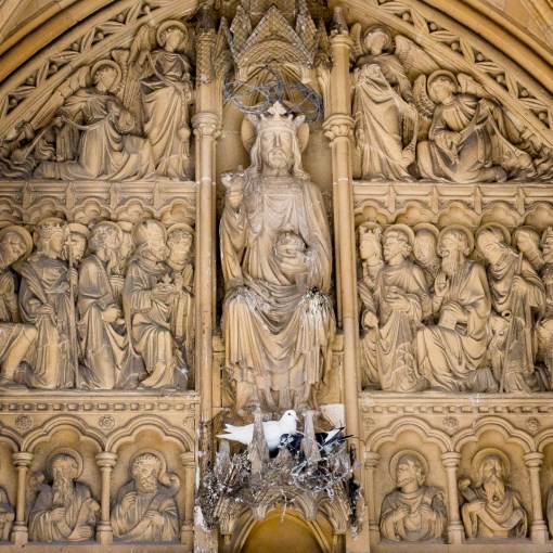 Crown of thorns - Dove of peace. Truro Cathedral, Cornwall.