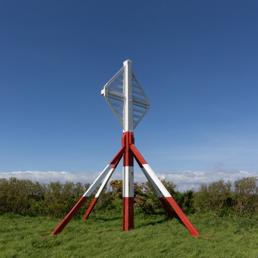 Balk Beacon at Parn Voose Cove, a Daymark to assist in avoiding Vrogue Rock, Cornwall.