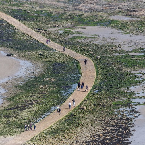 Causeway at low tide, St Michael’s Mount, Cornwall.