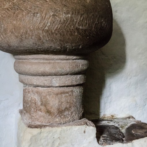 Anglo-Saxon bowl font, Culbone Church, Somerset.