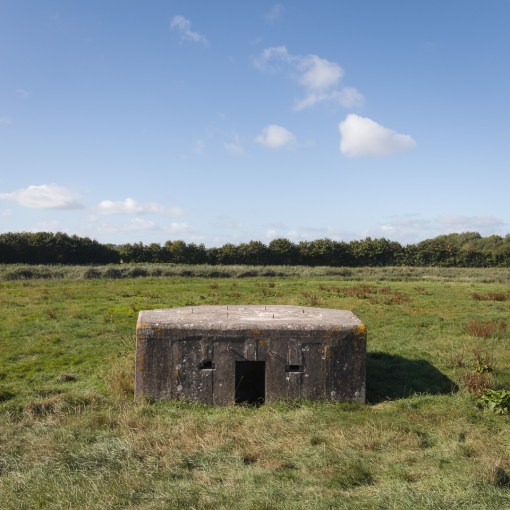 Type 24 pillbox by the River Parrett, Part of the The Taunton Stop Line, a World War II defensive line in south west England. Bridgwater, Somerset.