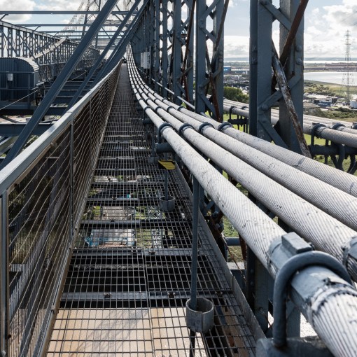 Upper deck walkway, Newport Transporter Bridge, Gwent.