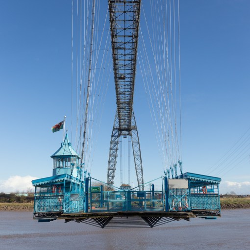 Gondola, Newport Transporter Bridge, River Usk, Gwent.