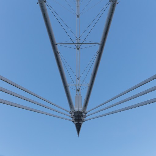 Principality Stadium (formerly Millennium Stadium) structural mast, Cardiff. Architect: Bligh Lobb Sports Architecture. Engineer: WS Atkins.