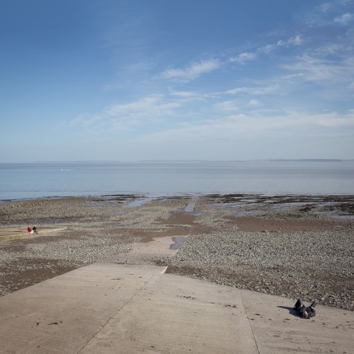 Taking the air, Penarth slipway, Glamorgan.