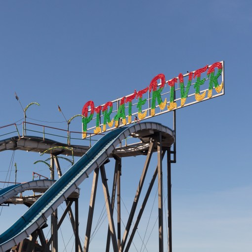 Barry Island Pleasure Park's log flume, Glamorgan.