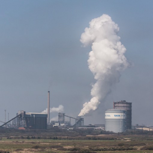 Coke ovens quenching, Tata Steelworks, Port Talbot, Glamorgan.