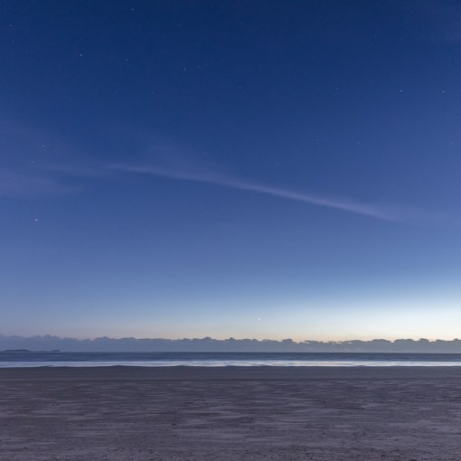 Moonlight at Cefn Sidan Beach, Dyfed.