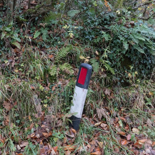 Road marker, near Llangain, Gwent.