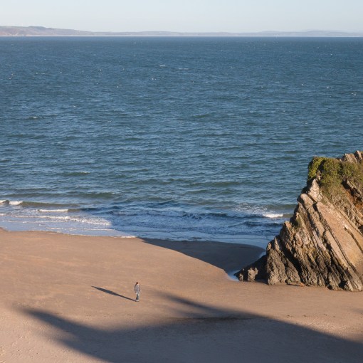Winter Shadow at Gosker Rock, North Beach, Tenby, Dyfed.