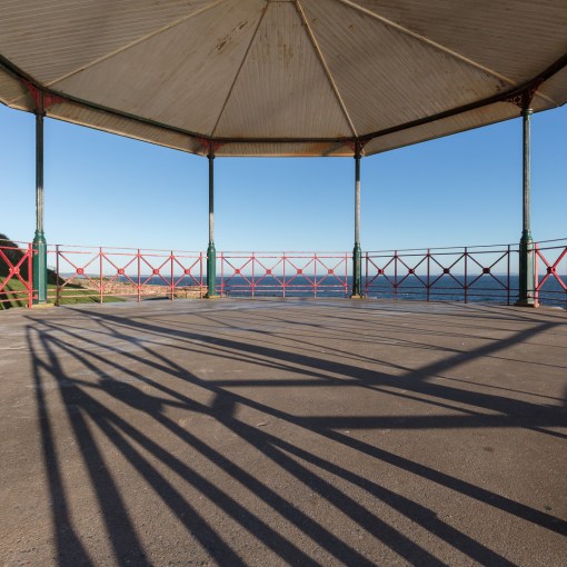 Winter light, Tenby bandstand, Dyfed.
