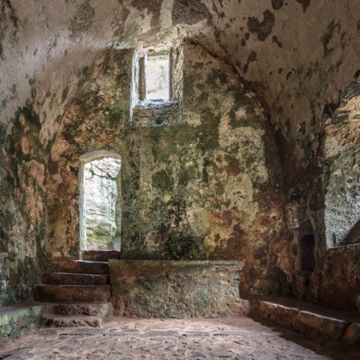 Interior of St Govan’s Chapel, Dyfed.