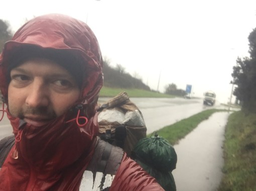 Third day in the rain, near Cleddau Bridge, Pembrokeshire.