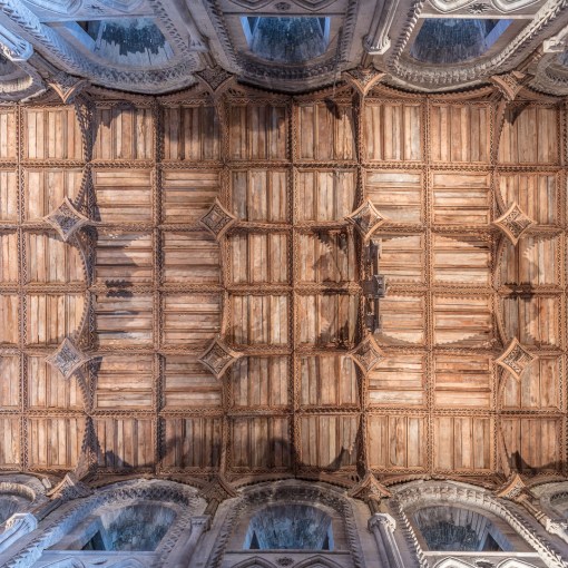 Oak ceiling above the nave, St David’s Cathedral, Pembrokeshire.